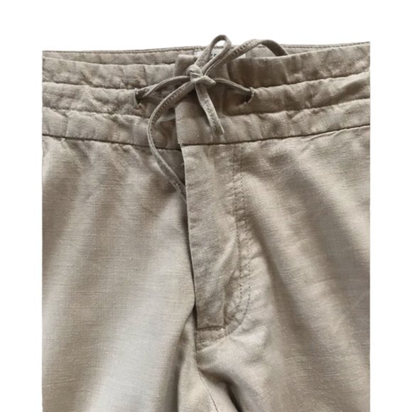 Old Navy Women’s Pants Cropped Stretch Just Below Waist Beige/Tan Linen Size 10 - Picture 4 of 9